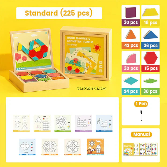 🎁🎄Christmas Sale 50% OFF!🔥Wooden Magnetic Pattern Block Puzzle Set