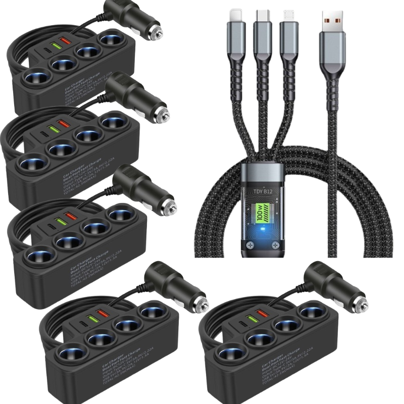 💥 50% OFF FLASH SALE! 7-in-1 Cigarette Lighter Adapter – Fast Charging + 4 USB Ports ⚡🚗 【Limited Time】