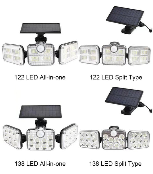 🎁Hot Sale 50% OFF🔥Solar Outdoor Lights 138LED Security Lights,3 Heads Dimmable SpotLights with 3 Modes,IP65 Waterproof
