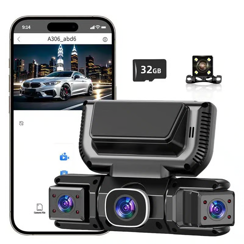 360° Car DVR WiFi 4Channels Dash Cam Video Recorder(SD card is not included)