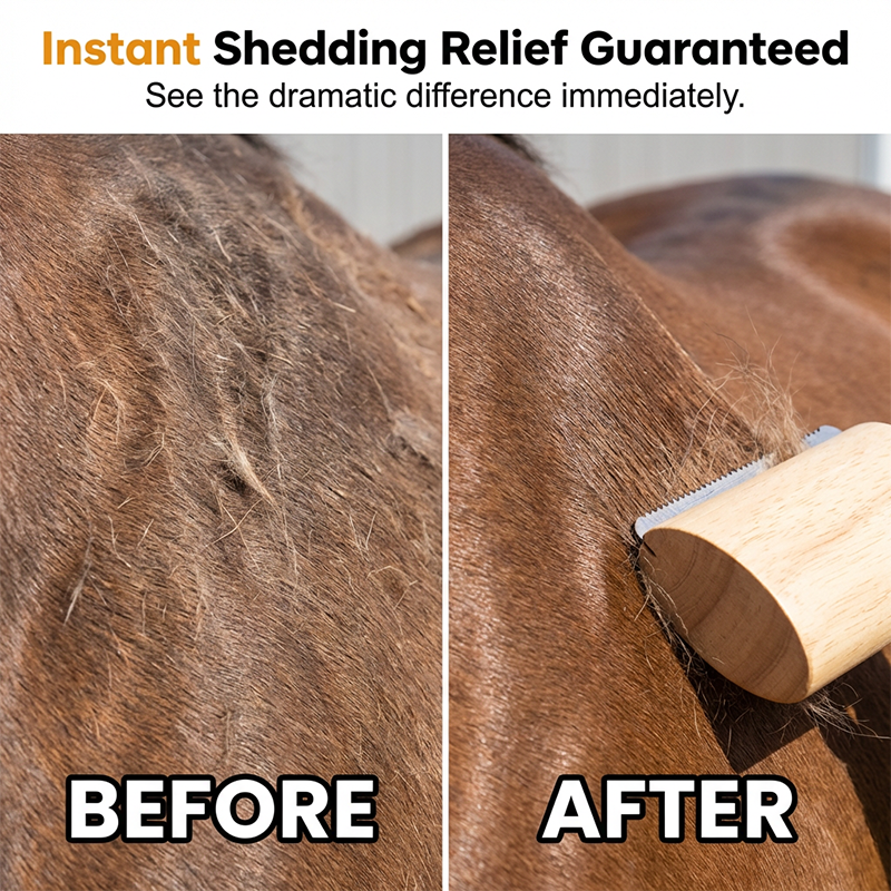🥳2026 HOT SALE🥳💞50K+ SOLD!🐕🦴50% OFF! Gentle Deshedding Brush – No pulling, no pain. Ergonomic wooden handle. Removes undercoat & dander. Perfect for anxious or sensitive pets. A calm grooming session. 🌿💚