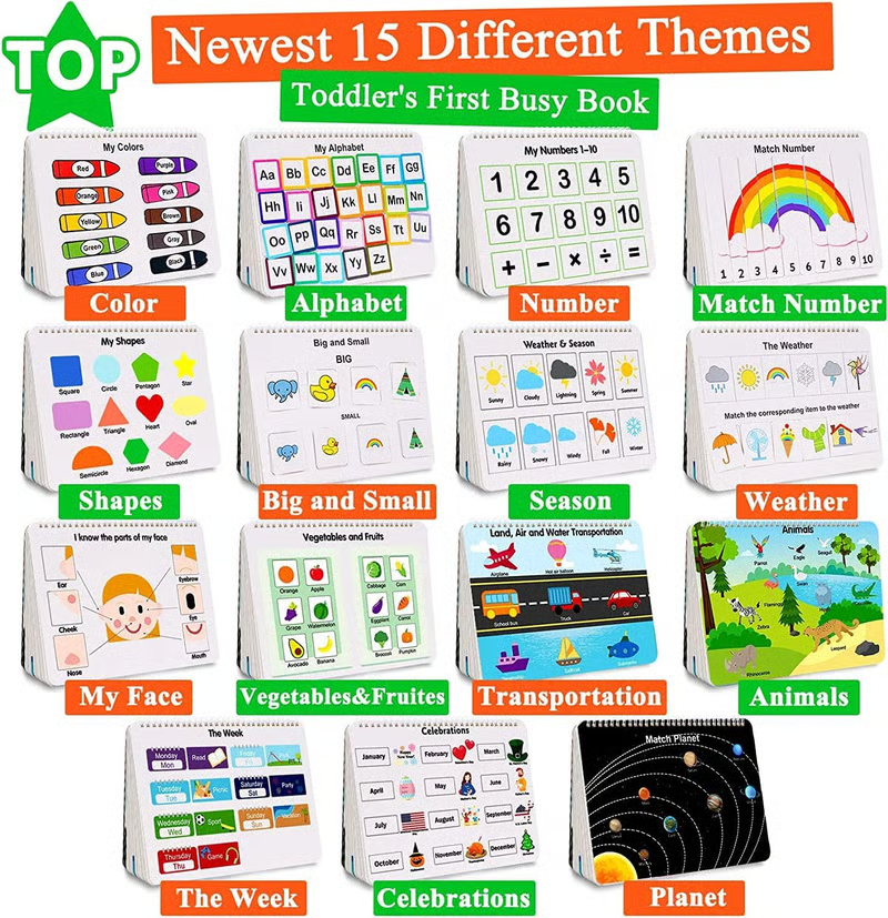 My Preschool Busy Book(12 Different Themes Pages)📚Best Christmas Gift for kids🎁