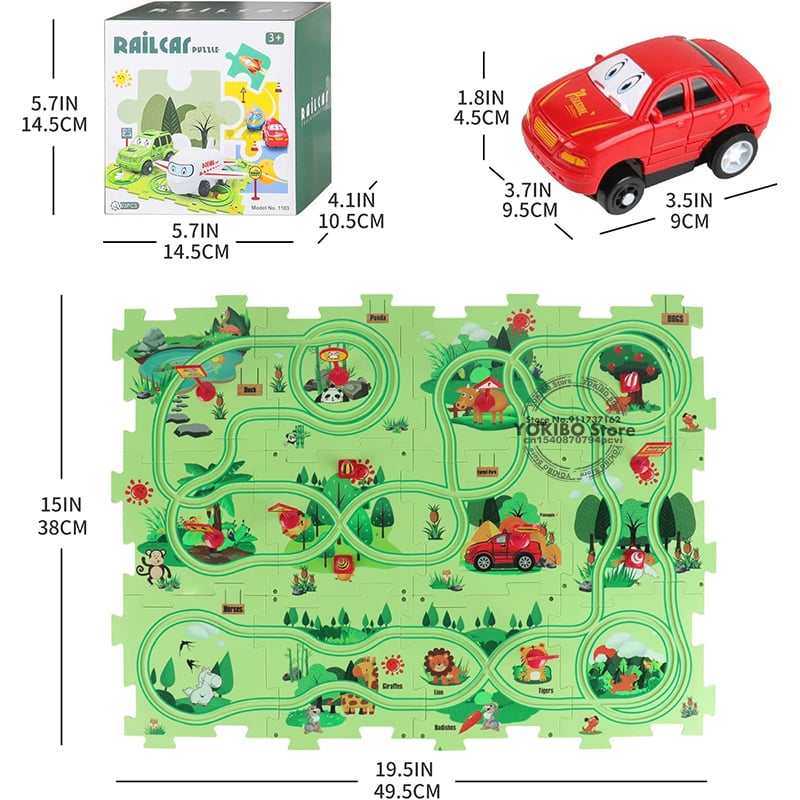 🚗Summer Hot Sales - 49% OFF🔥Children's Educational Puzzle Track Car Play Set🧩