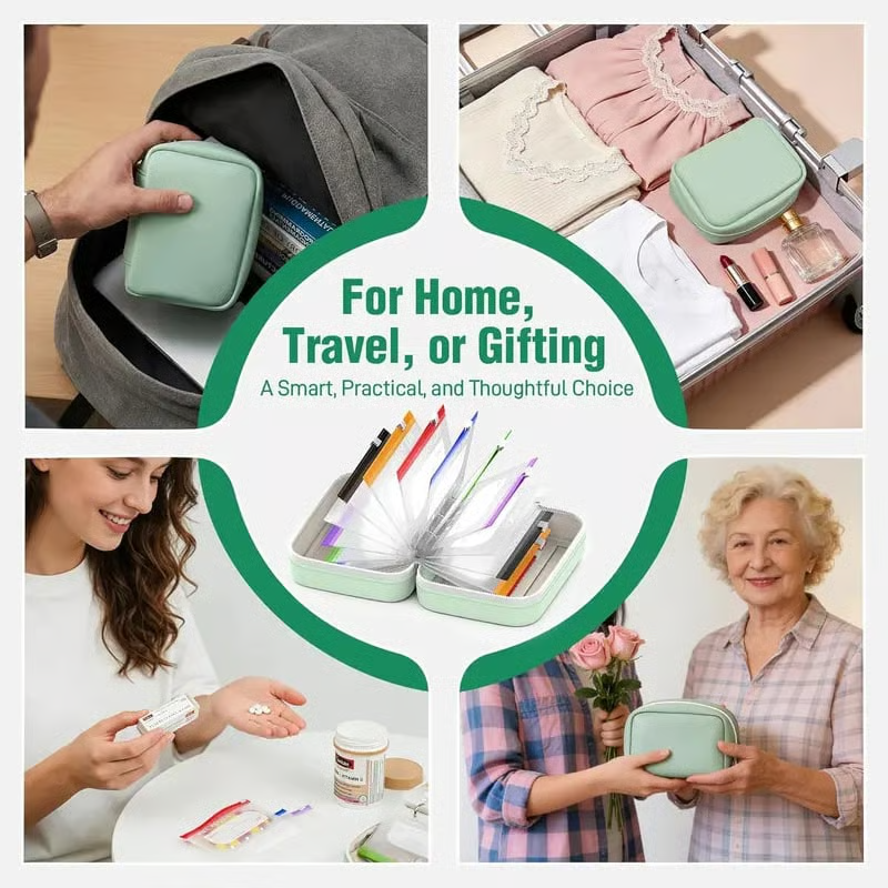 💊 A8 Waterproof Pill Organizer – 14 Large Zippered Pouches for A8 Binder