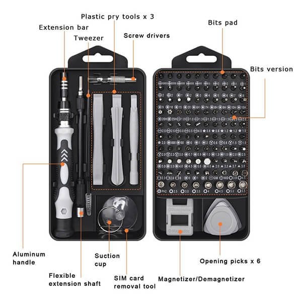 115 in 1/138 in 1 magnetic screwdriver set