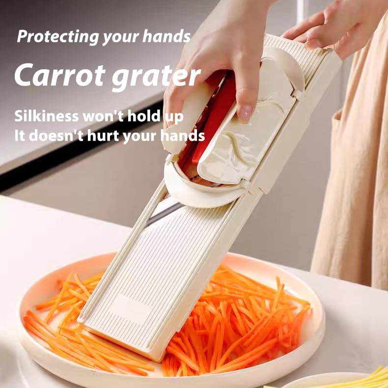 🎉4-in-1 Vegetable Slicer & Grater🥗  Dual-Guard Hand Protector with 4 Sharp Blade🔪
