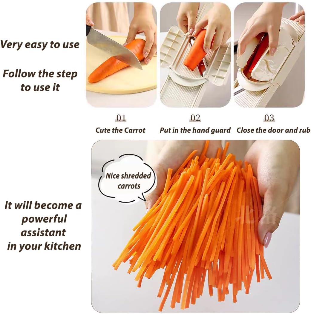 🎉4-in-1 Vegetable Slicer & Grater🥗  Dual-Guard Hand Protector with 4 Sharp Blade🔪