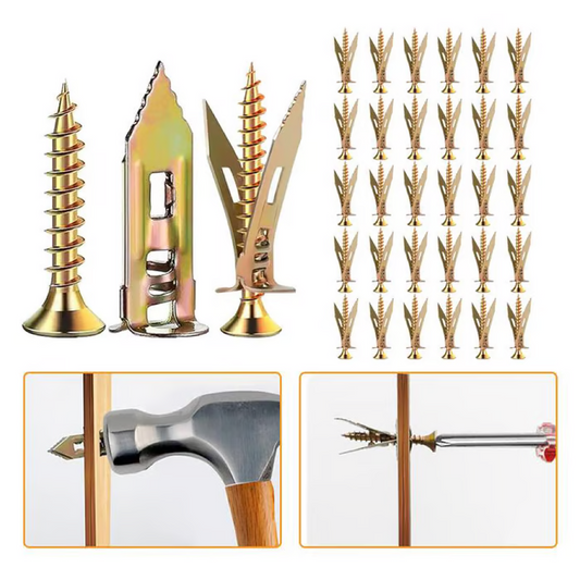 Drywall Expansion Anchors + High Strength Zinc Screws Kit