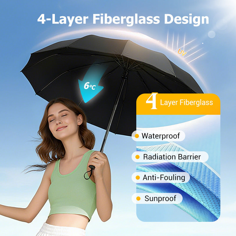 ☔✨🌧️💨 12-Rib Windproof Umbrella – Large Coverage, Compact Fold & Durable Frame for Heavy Rain & Wind. Over 13,847 Dry Days Guaranteed!✨