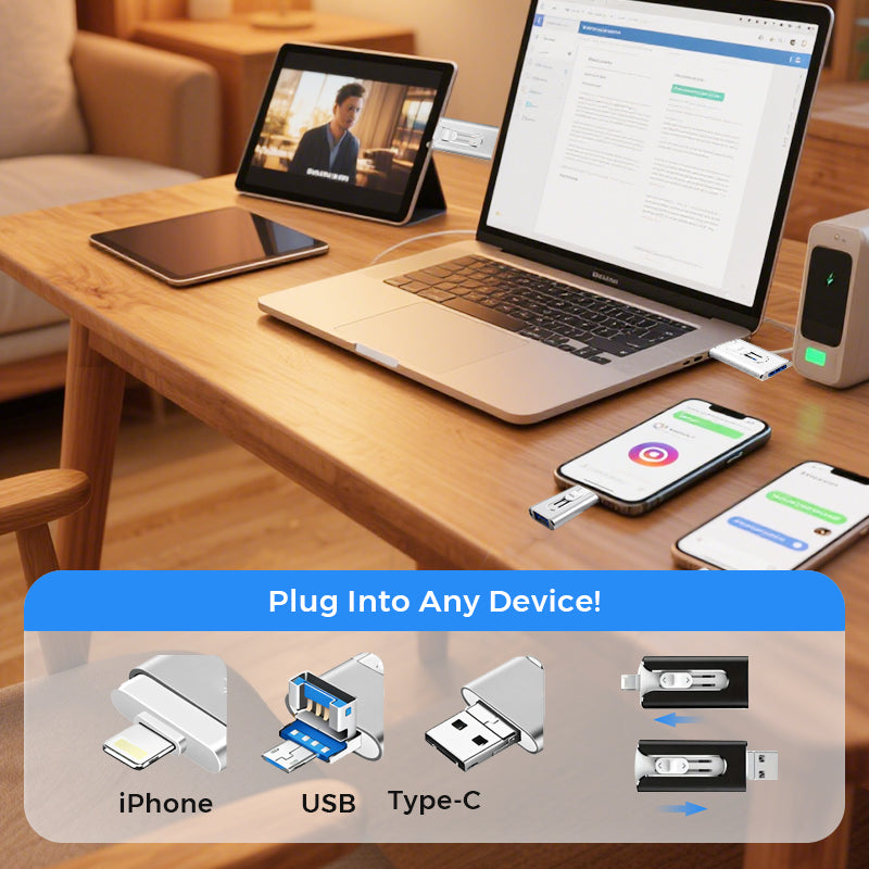 🔥Clearance sale: 80% off🔥64GB Micro USB + MFi Certified Lightning + 8 Pin + USB 3.0 ⚡4 in1 Flash Drive for iPhone/iPad/Android/PC⚡