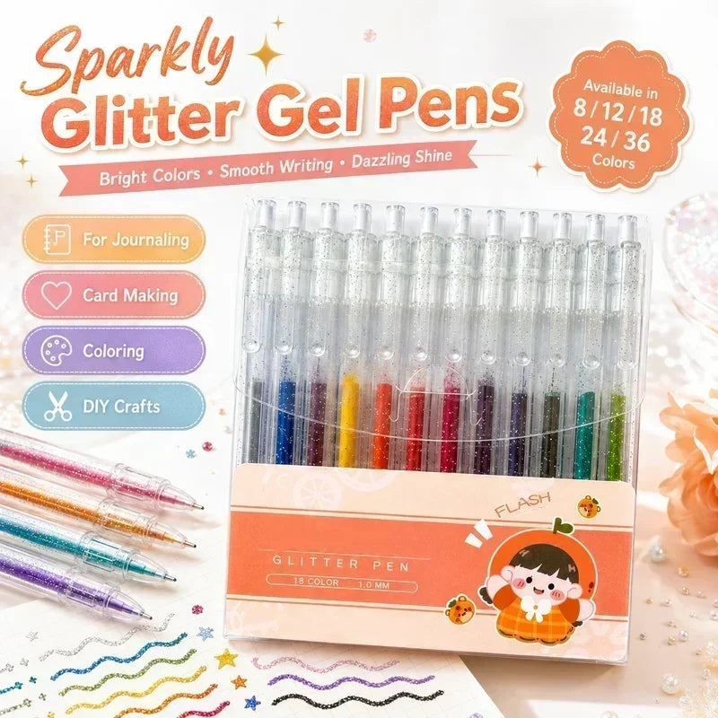 🎄🎁 Special Christmas Sale! 🎁Glitter Gel Pen Set – Smooth Writing 🎨