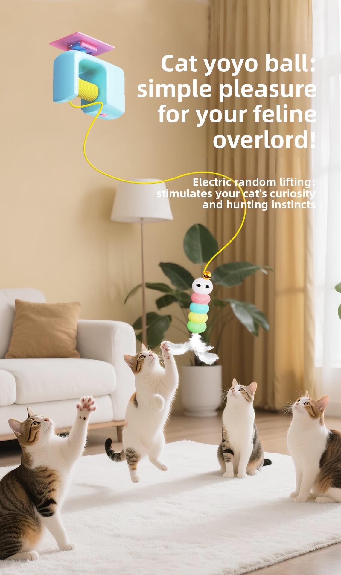 🐱 New Electric Smart Hanging Cat Toy – Retractable & Motion Sensor, Interactive Fun for Fitness & Boredom Relief 🧶⚡💫