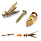 Drywall Expansion Anchors + High Strength Zinc Screws Kit