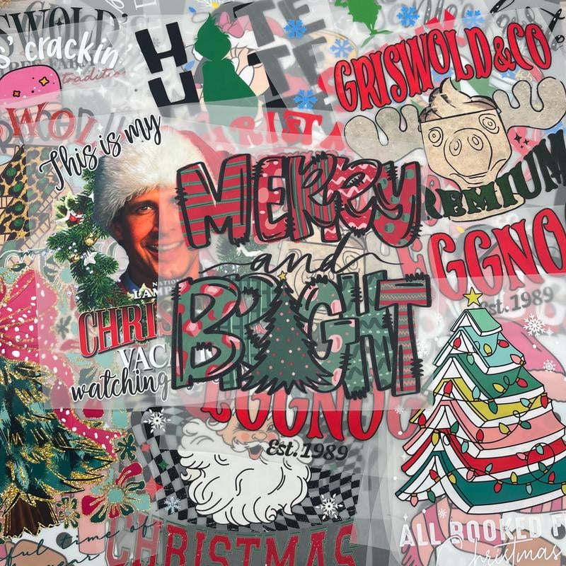 🎄Christmas Mystery DTF Transfer Bundle – Ready to Press Holiday Designs | Santa, Reindeer, Gingerbread & Festive Graphics for T-Shirts, Totes & DIY Gifts🎄