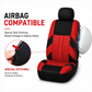 Car Seat Covers for 5 Seats Universal, Fabric Breathable Car Front & Rear Seat Protectors, Airbag Compatible, Full Protection, Fits Most Cars Trucks Vans SUVs, Red Gray Black Blue Seat Covers, Car Decor Gift, Truck Accessories, Car Interior Accessori
