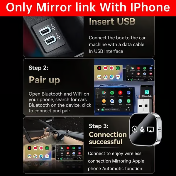 Wireless Carplay Mirror Link Adapter