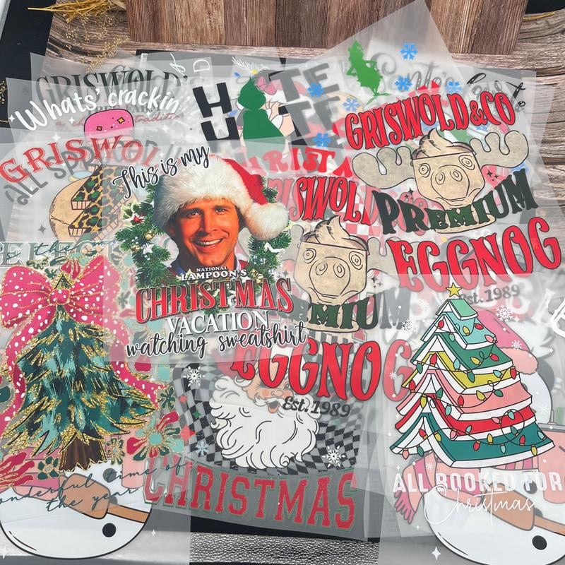 🎄Christmas Mystery DTF Transfer Bundle – Ready to Press Holiday Designs | Santa, Reindeer, Gingerbread & Festive Graphics for T-Shirts, Totes & DIY Gifts🎄