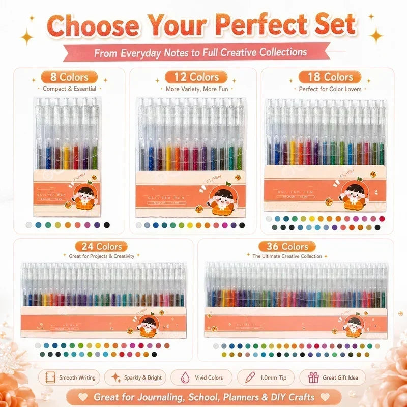 🎄🎁 Special Christmas Sale! 🎁Glitter Gel Pen Set – Smooth Writing 🎨
