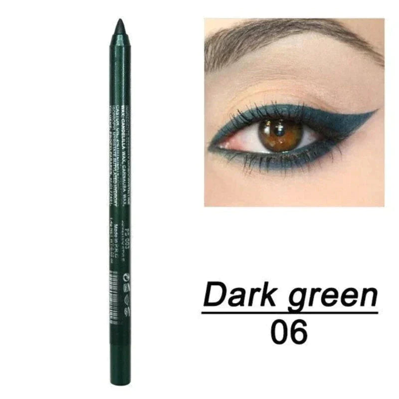 14-Pack Eyeliner Pencil Waterproof Colored Gel Liners with Metallic & Shimmer Finishes Smudge-Proof