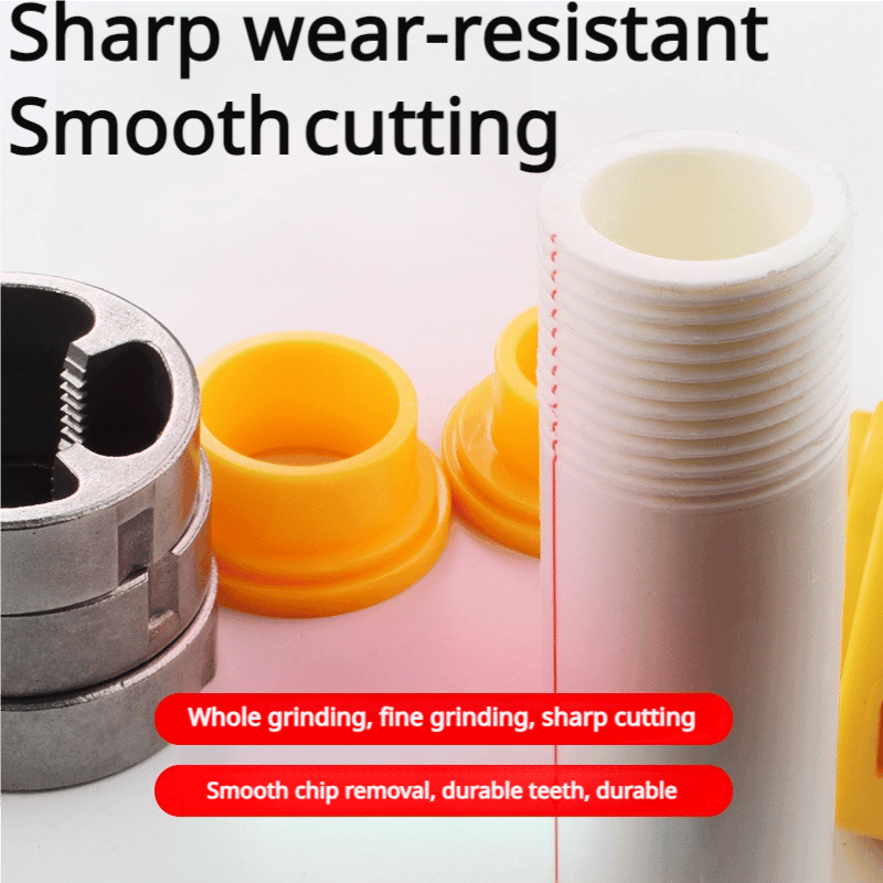 🔩✨Electric Drill Compatible PVC Pipe Threader Kit with Various Die Sizes🔥