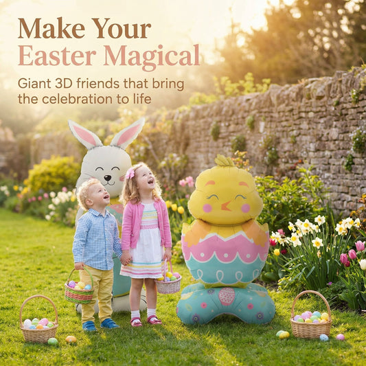 🐰🎉Giant 3D Standing Bunny Balloon Self-Supporting Festive Cheer (Complimentary bicycle pump)