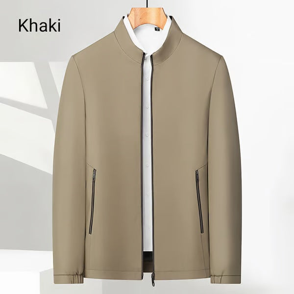 👑Essential Business Suit👑 Men's Standing Collar Zipper Casual Jacket+Credit card case