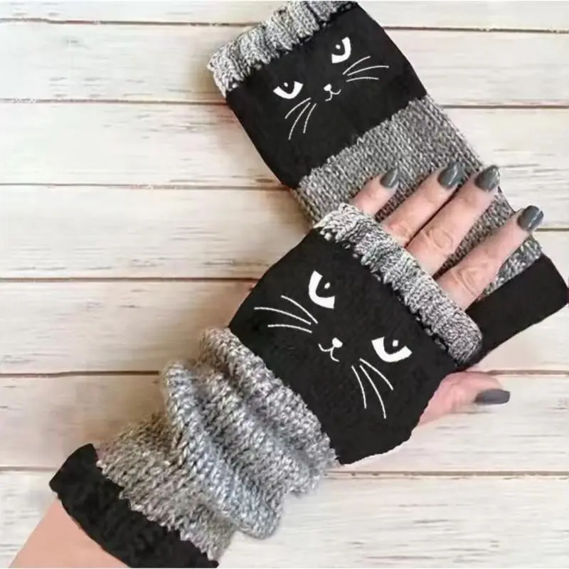 🎁Last Day Promotion 49% OFF🐱 Cute Women’s Knitted Cat Gloves — For Warm Hands & Free Fingers🧶