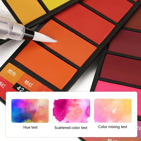 🎨Solid Watercolor Paint Set With Water Brush Pen Sponge