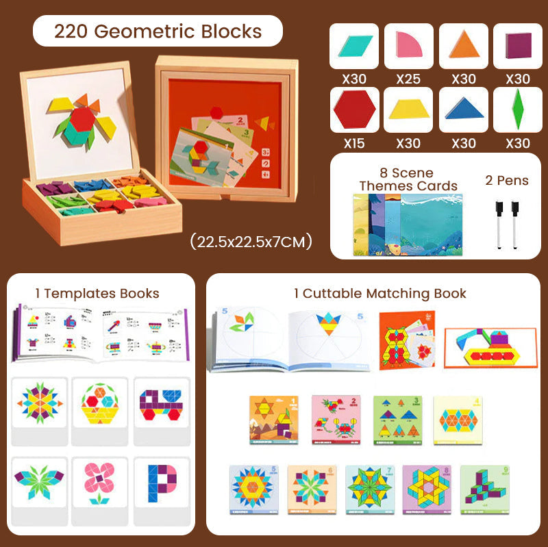 🎁🎄Christmas Sale 50% OFF!🔥Wooden Magnetic Pattern Block Puzzle Set