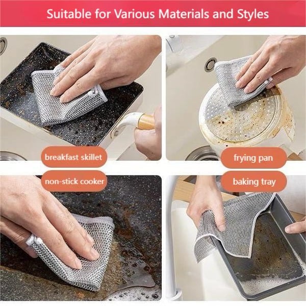 ✨NEW YEAR SALE🤩Multipurpose Non-Scratch Scrubbing Wire Dishwashing Rags
