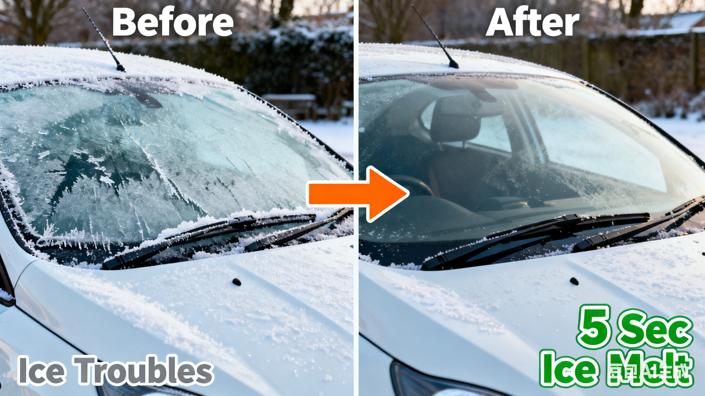 ❄️-45℃ Ultra-Fast Ice Melting, Non-Toxic Windshield Defroster 🚗 Multi-Use for Windows/Headlights/Doors (Protects Paint & Wipers)🛡️