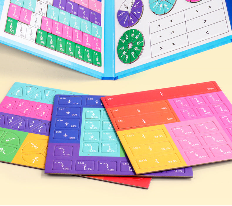 🔥LAST DAY SALE 49% OFF🏅Educational Magnetic Book Fraction Puzzle
