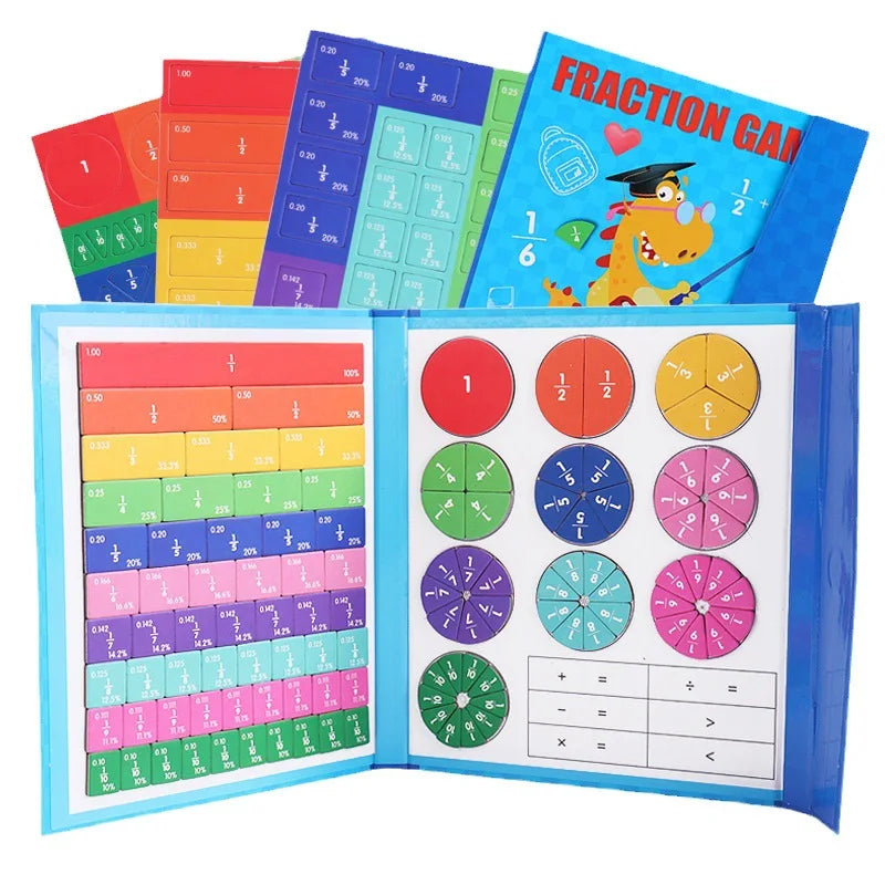 🔥LAST DAY SALE 49% OFF🏅Educational Magnetic Book Fraction Puzzle