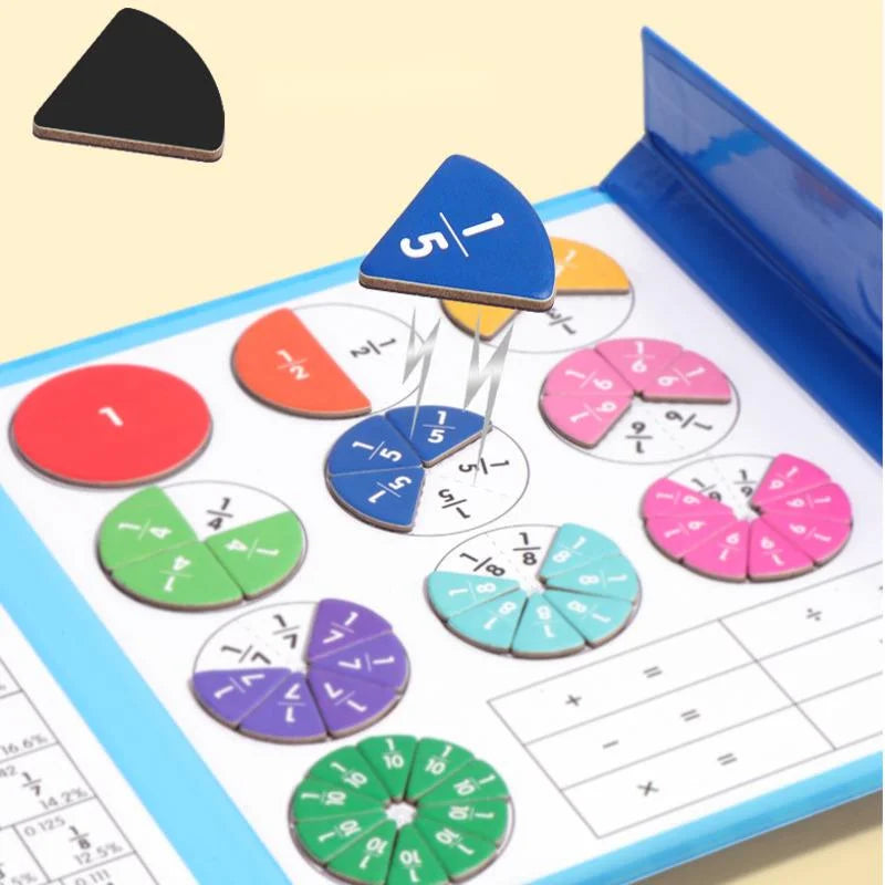 🔥LAST DAY SALE 49% OFF🏅Educational Magnetic Book Fraction Puzzle