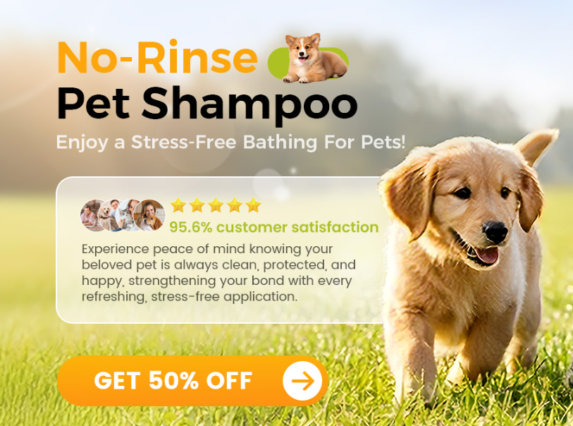 No-Rinse Pet Shampoo Foam – Natural, Antibacterial & Gentle Formula for Stress-Free Dog & Cat Grooming!