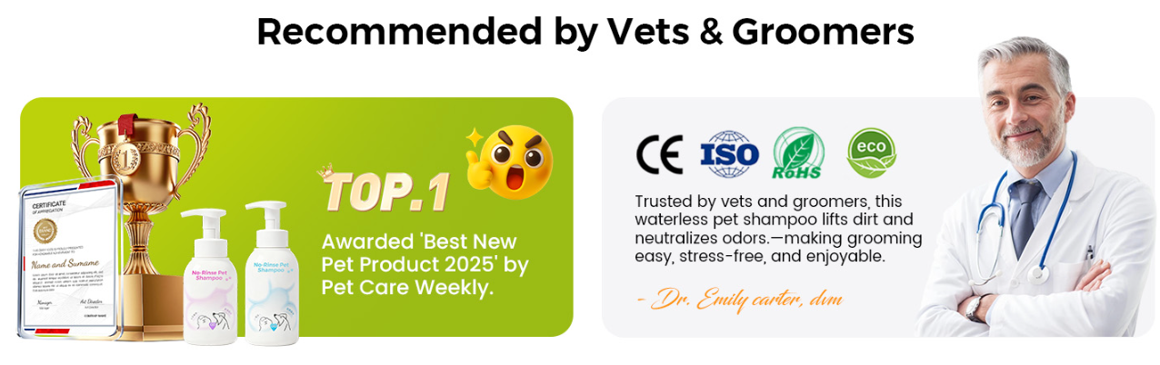 No-Rinse Pet Shampoo Foam – Natural, Antibacterial & Gentle Formula for Stress-Free Dog & Cat Grooming!
