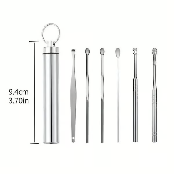 6 Counts/Set Ear Wax Removal Tool Set with Storage Tube