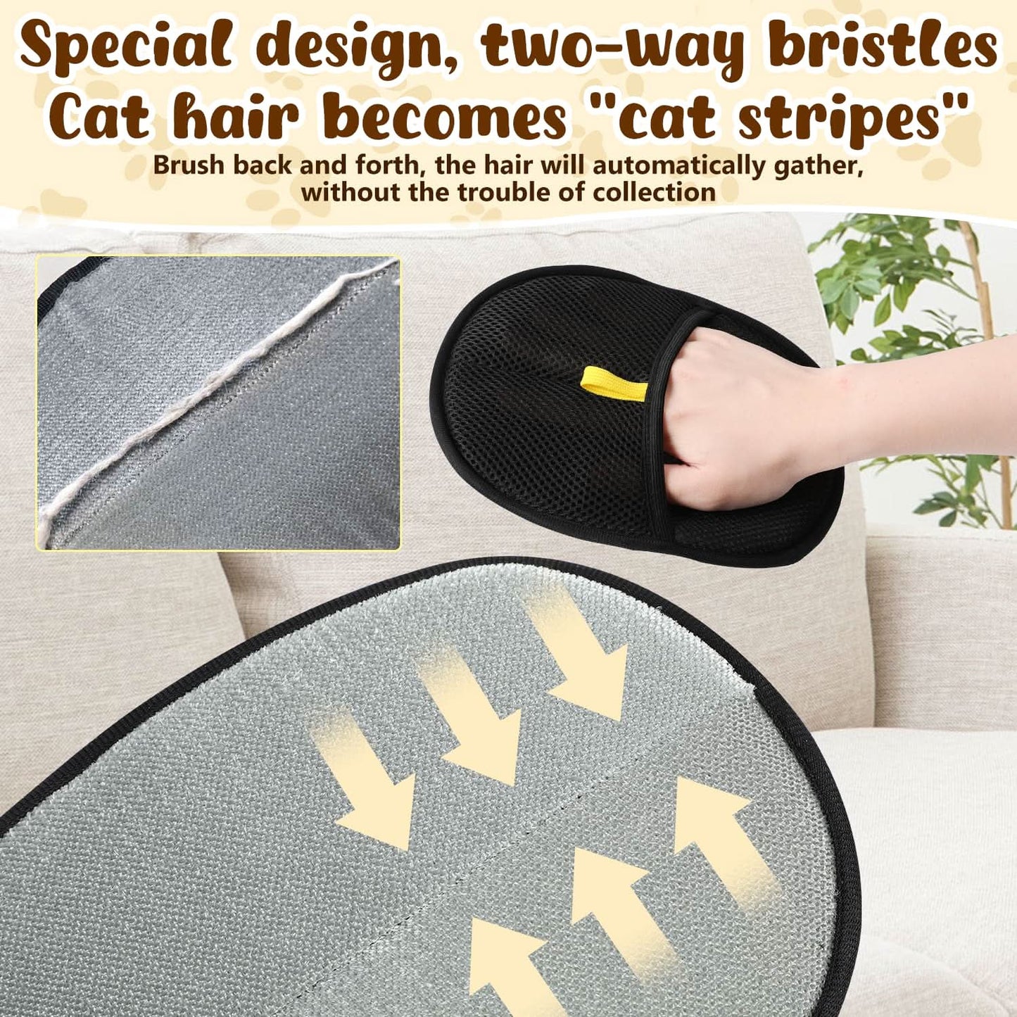 🐾🧤 Pet Hair Remover Electrostatic Gloves – Double-Sided Efficient, Soft Silicone & Washable Reusable (Versatile Home+Car)!