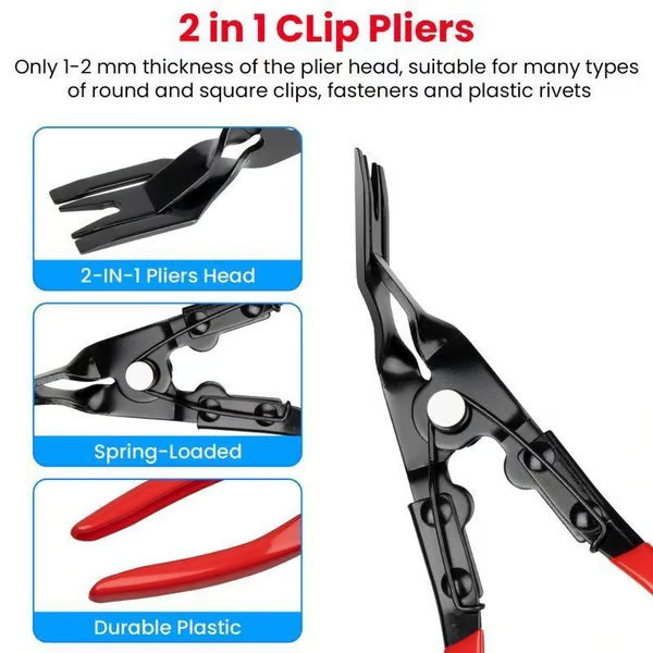 Automotive Electrical Disconnect Pliers Kit,Auto Repair Plier,High-Carbon Steel Connector Separator 60 ° Pliers,Hose Clamp Plier,Car Trim Clip Removal Pliers,Plug Release Tool and Wire Terminal Removal