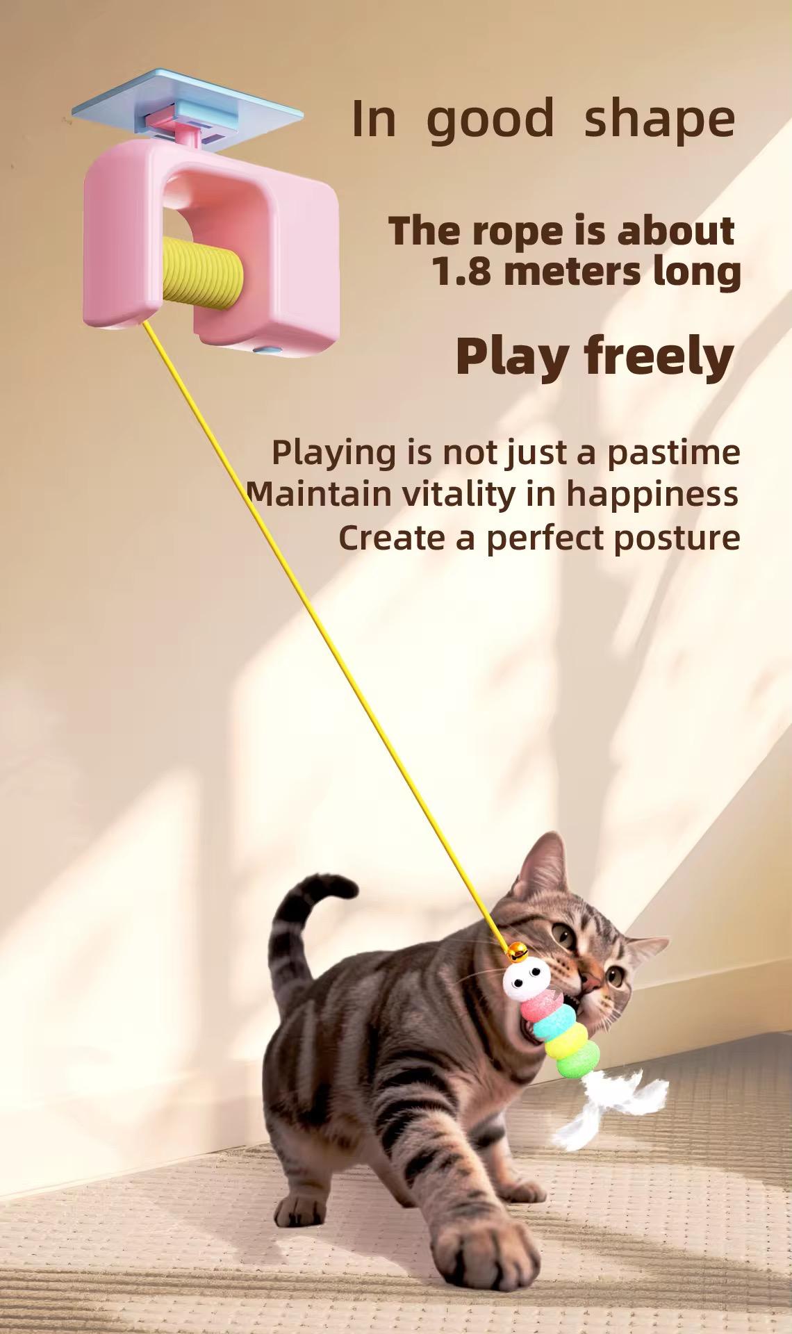 🐱 New Electric Smart Hanging Cat Toy – Retractable & Motion Sensor, Interactive Fun for Fitness & Boredom Relief 🧶⚡💫