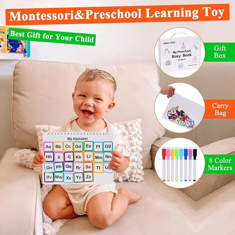 My Preschool Busy Book(12 Different Themes Pages)📚Best Christmas Gift for kids🎁