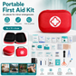 First Aid Kit: Portable Home Emergency Kit—Complete with Accessories | 26-Piece Set