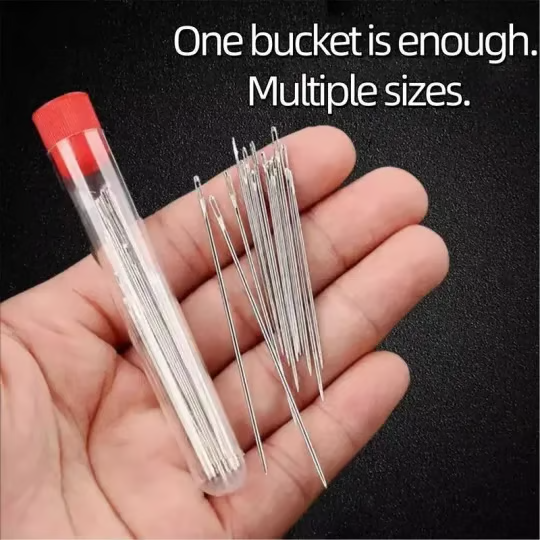 🔥34PCS Durable Big Eye Needles Set – Ideal for Sewing, Embroidery & Repairs