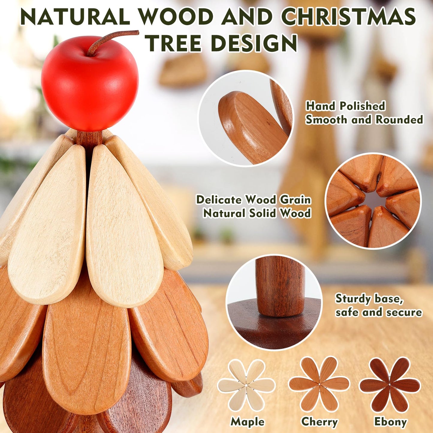 🌲Natural Wooden Tree Trivets for Hot Dishes