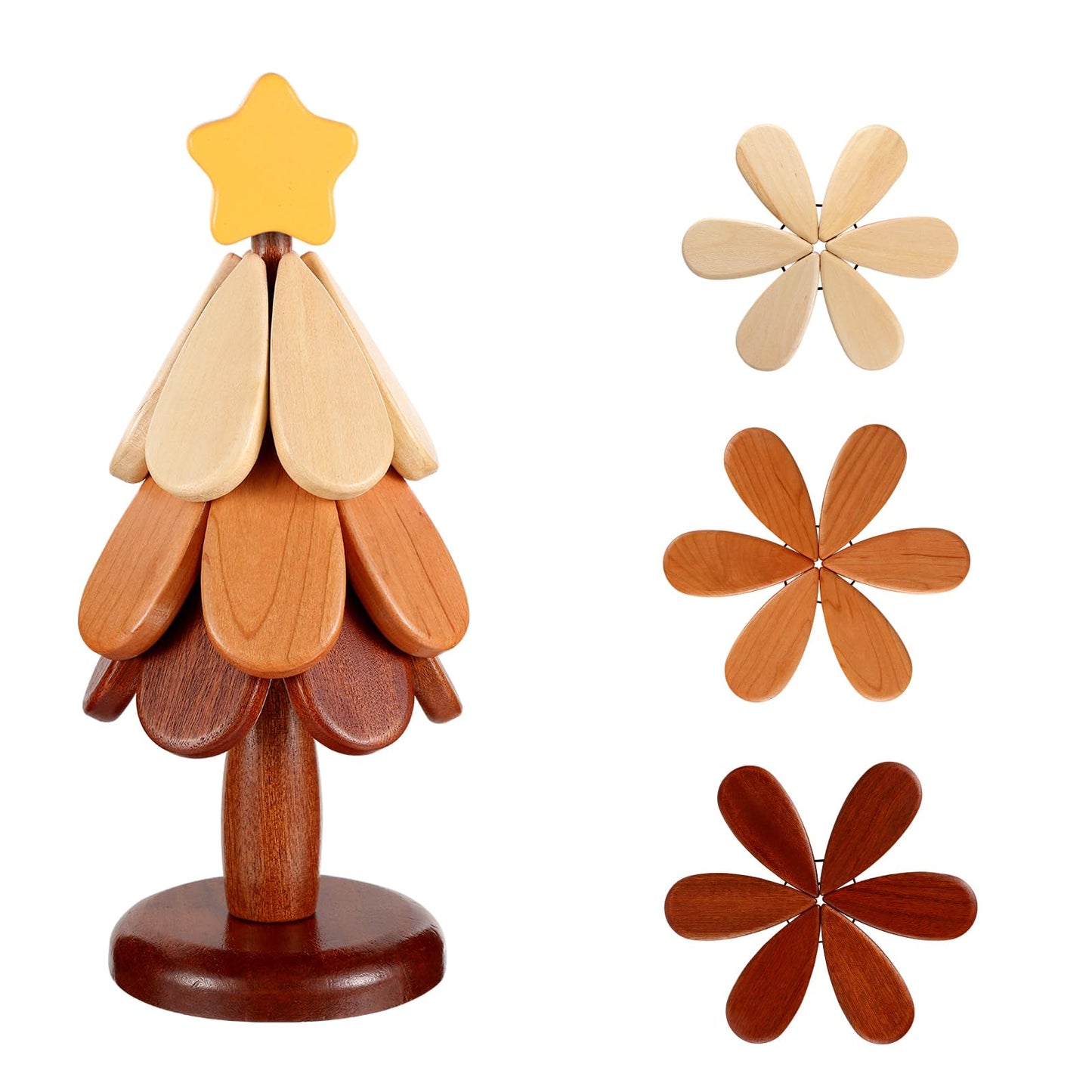 🌲Natural Wooden Tree Trivets for Hot Dishes