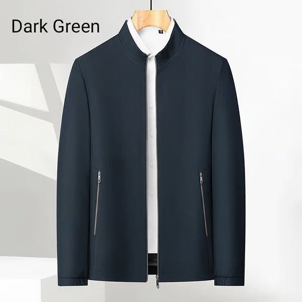 👑Essential Business Suit👑 Men's Standing Collar Zipper Casual Jacket+Credit card case