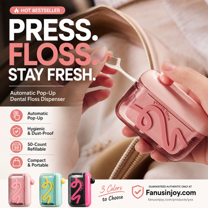 🦷 Just Press & Pop – Dentist-Approved Automatic Floss Dispenser, Hygienic & Mess-Free. 50% Off. UK Stock