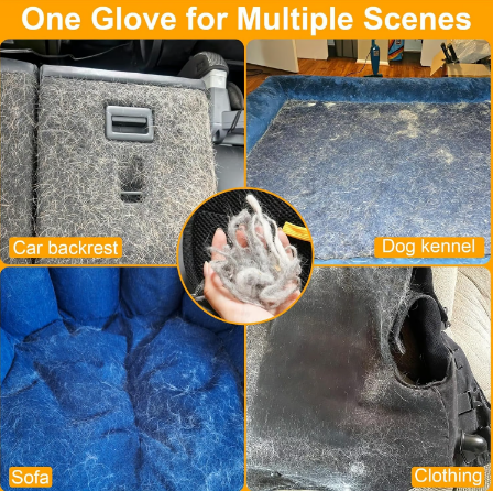 🐾🧤 Pet Hair Remover Electrostatic Gloves – Double-Sided Efficient, Soft Silicone & Washable Reusable (Versatile Home+Car)!
