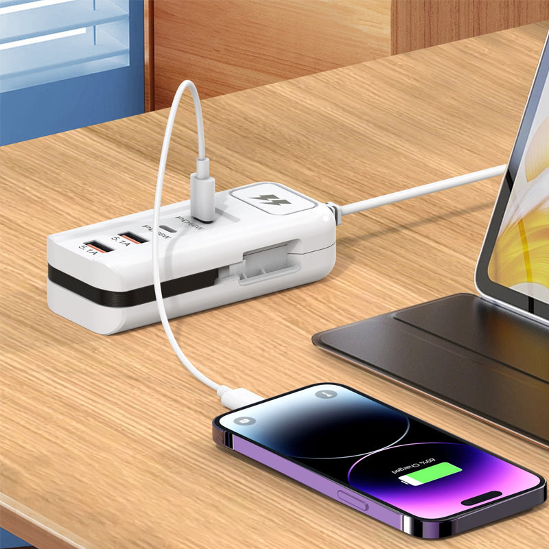 ⚡ Fast Charging Power Strip | Christmas SALE 50% OFF | 4-Port Smart Hub with 30-Min Boost & Surge Protection | Declutter Your Desk & Travel Setup 🎄✨