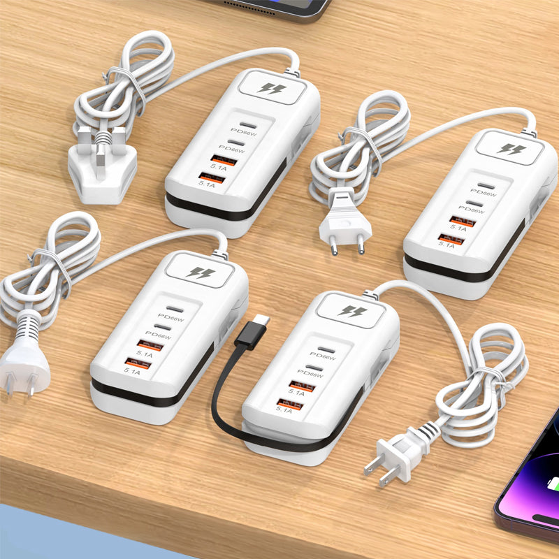 ⚡ Fast Charging Power Strip | Christmas SALE 50% OFF | 4-Port Smart Hub with 30-Min Boost & Surge Protection | Declutter Your Desk & Travel Setup 🎄✨